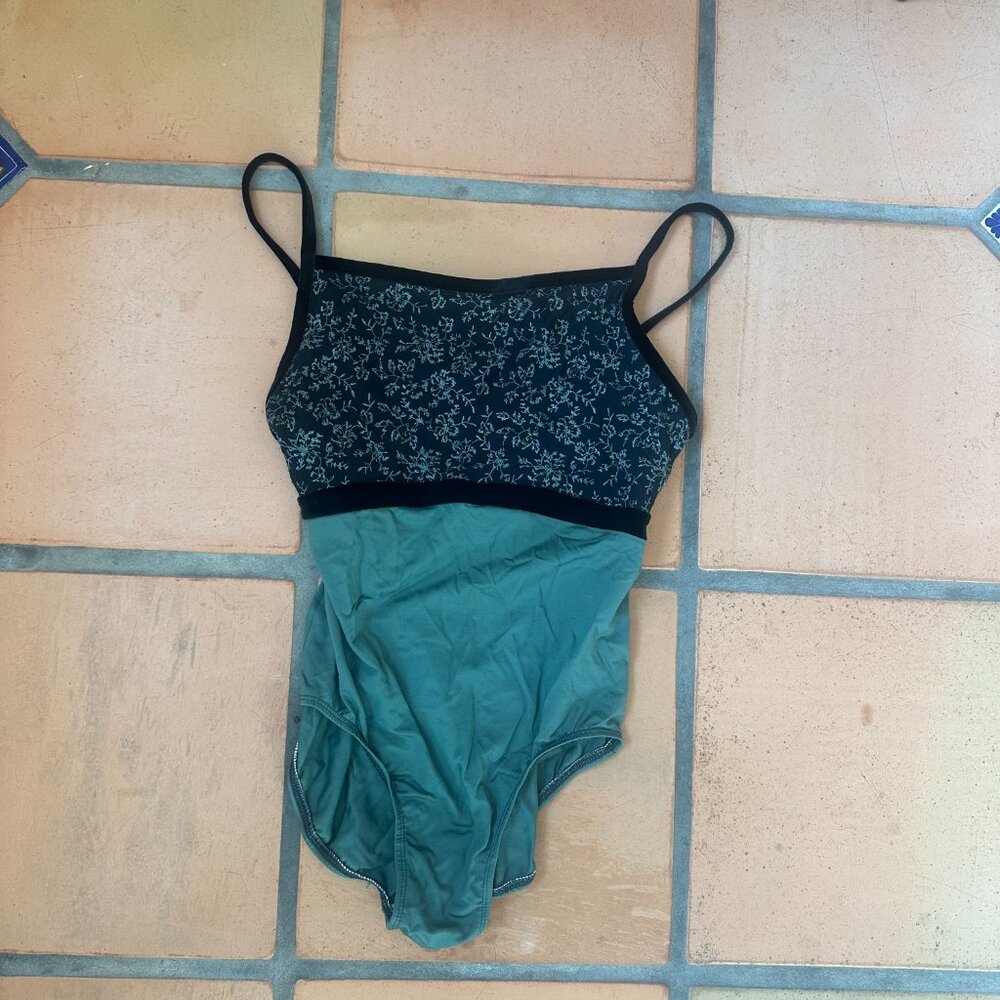 Suffolk Adult Large Leotard Green/Black Embroidery